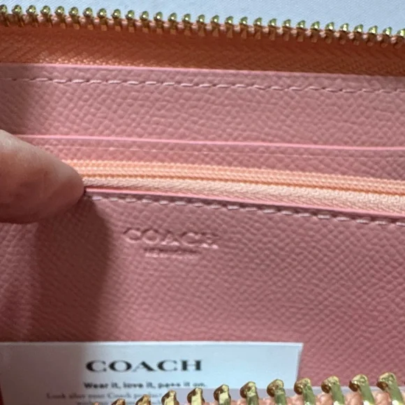 Coach Brown and Pink Floral Women's Accordion Zip Around Wallet NWT - Picture 9 of 9